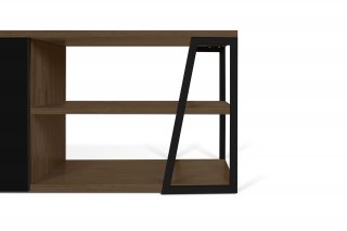 Meuble TV design ALBI en bois noyer/noir